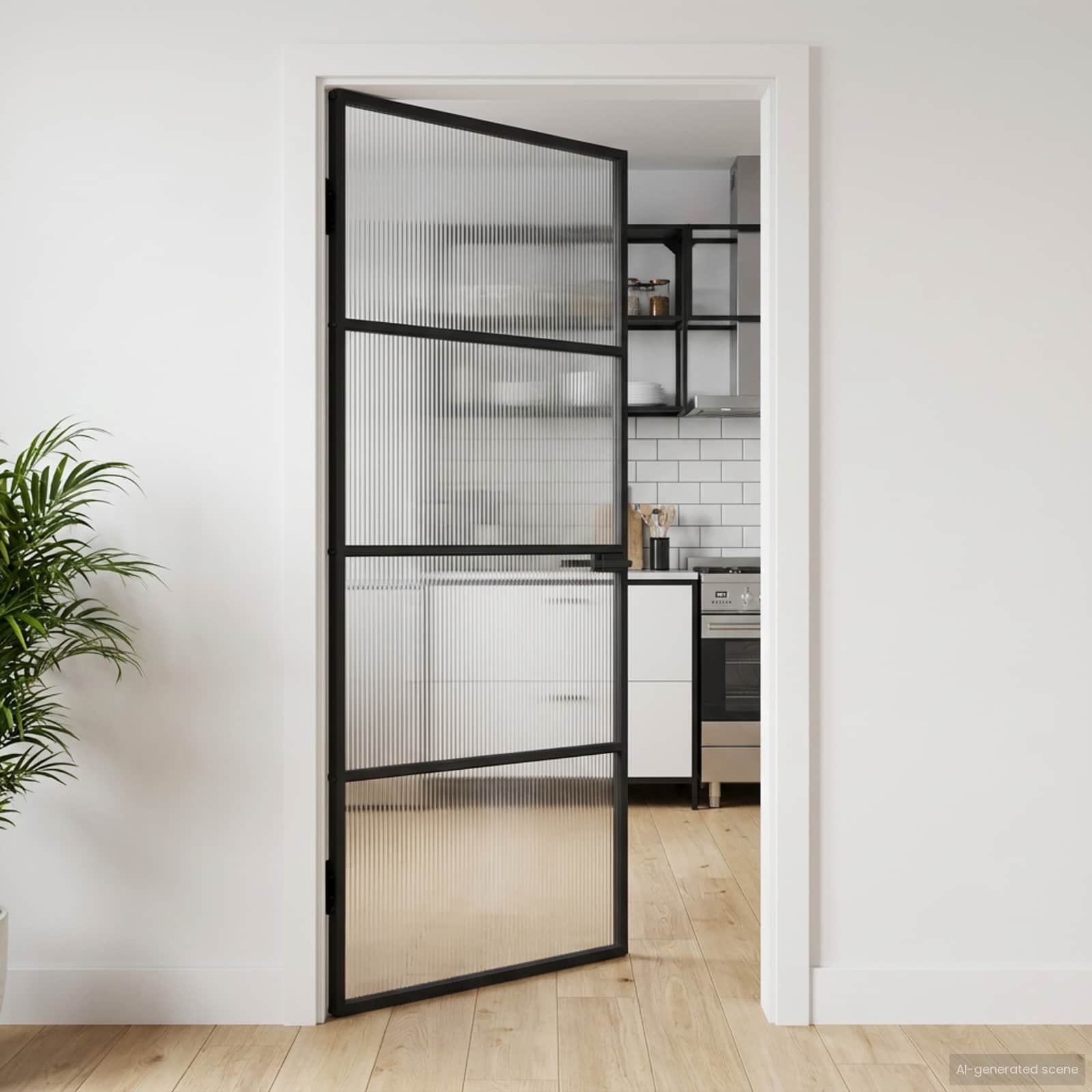 Vhodna vrata 102 x 201,5 x 3,5 cm Aluminij in kaljeno steklo