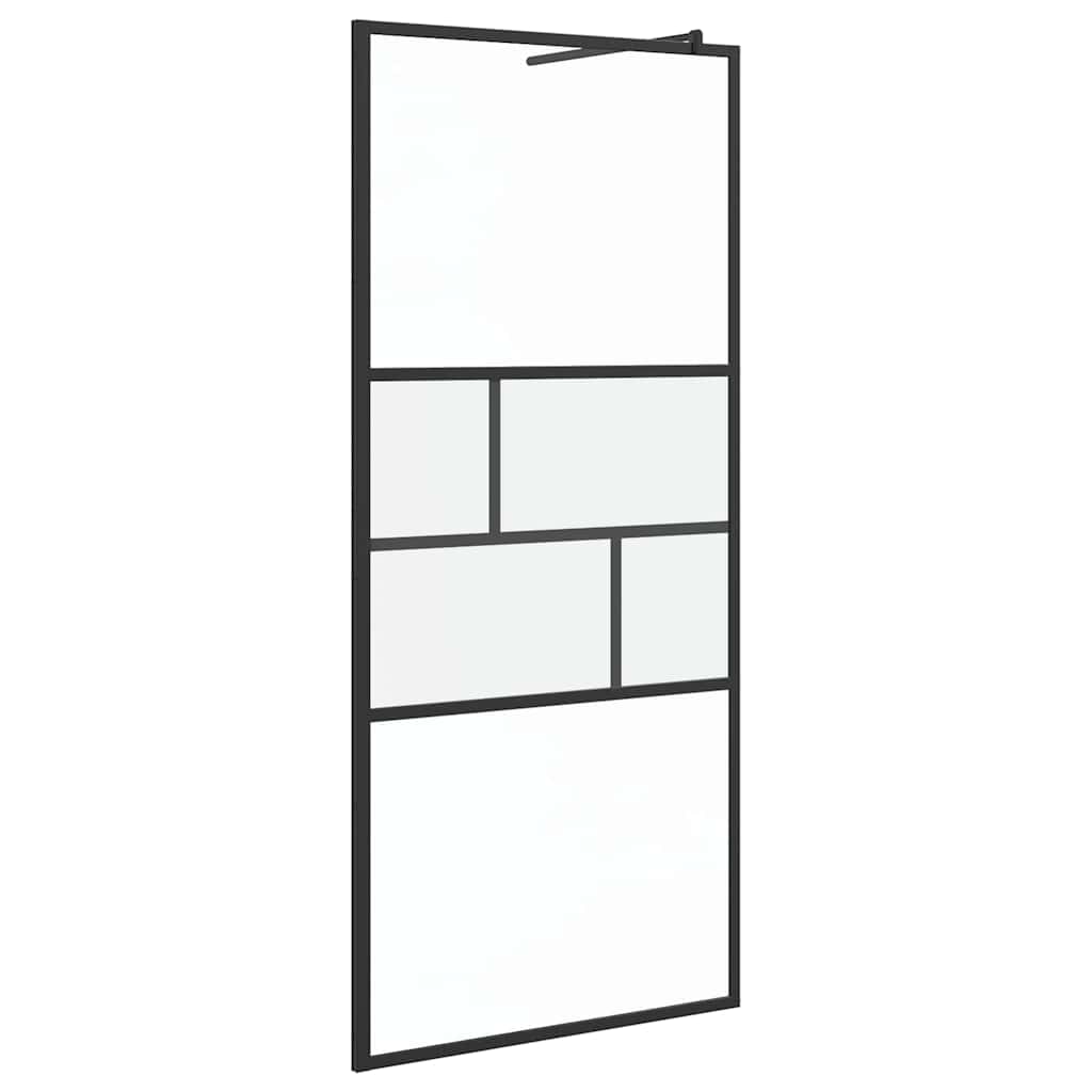 Thumbnail - vidaXL Walk-in Duschwand Schwarz 80 x 195 x 0,5 cm Glas und Aluminium