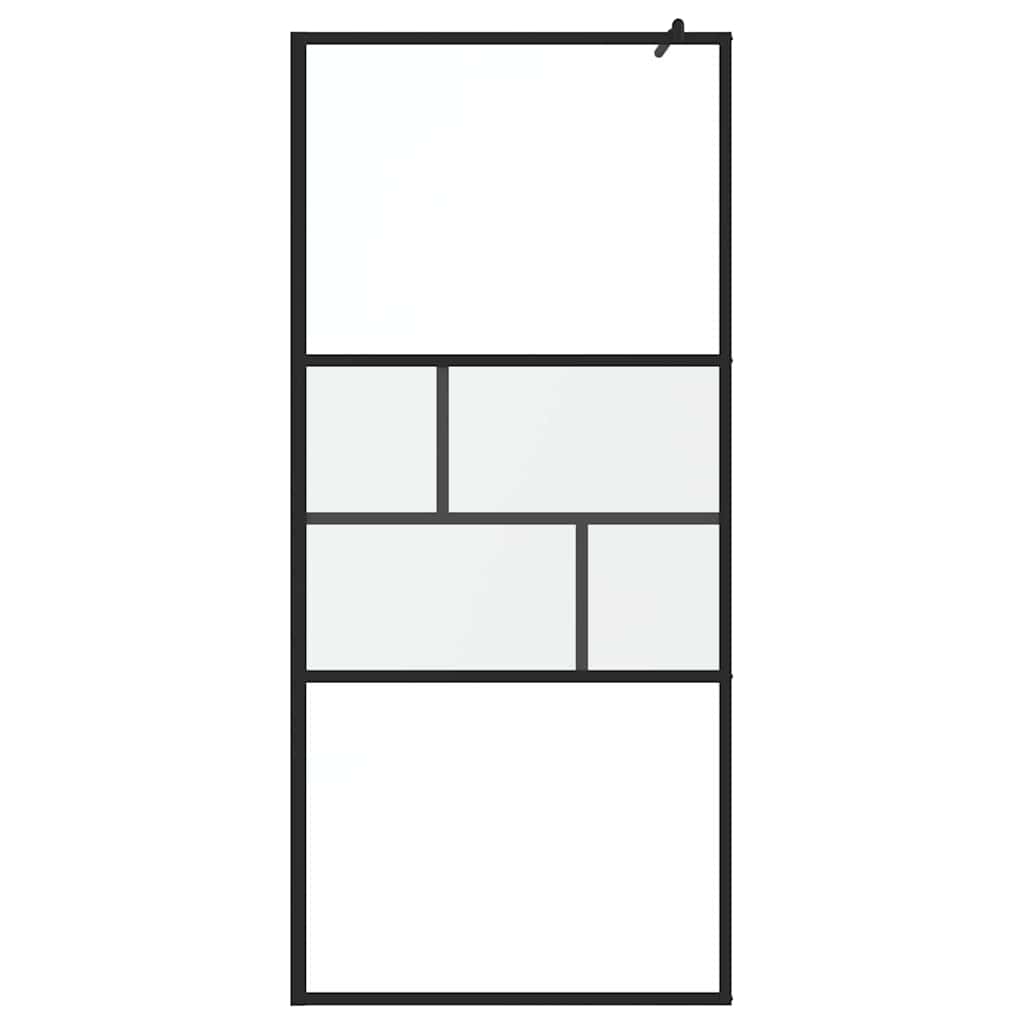 Thumbnail - vidaXL Walk-in Duschwand Schwarz 80 x 195 x 0,5 cm Glas und Aluminium