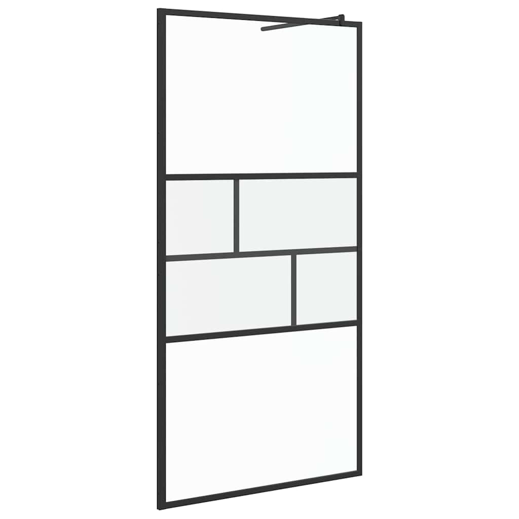 Thumbnail - vidaXL Walk-in Duschwand Schwarz 80 x 195 x 0,5 cm Glas und Aluminium