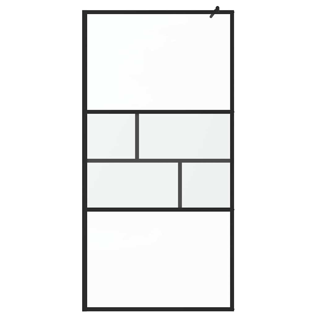 Thumbnail - vidaXL Walk-in Duschwand Schwarz 80 x 195 x 0,5 cm Glas und Aluminium