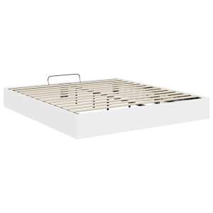 Ottoman postel Bílý 203 x 180 x 25 cm Dřevěný materiál - obrázek 7