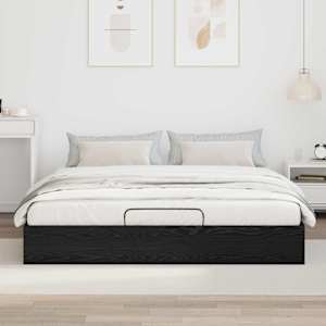 Ottoman postel Černý Dub 203 x 180 x 25 cm Dřevěný materiál - obrázek 4