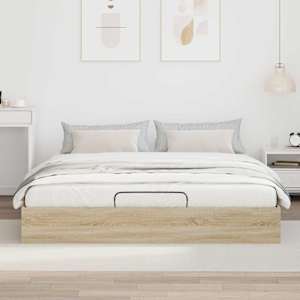 Ottoman postel Sonoma dub 203 x 180 x 25 cm Dřevěný materiál - obrázek 4