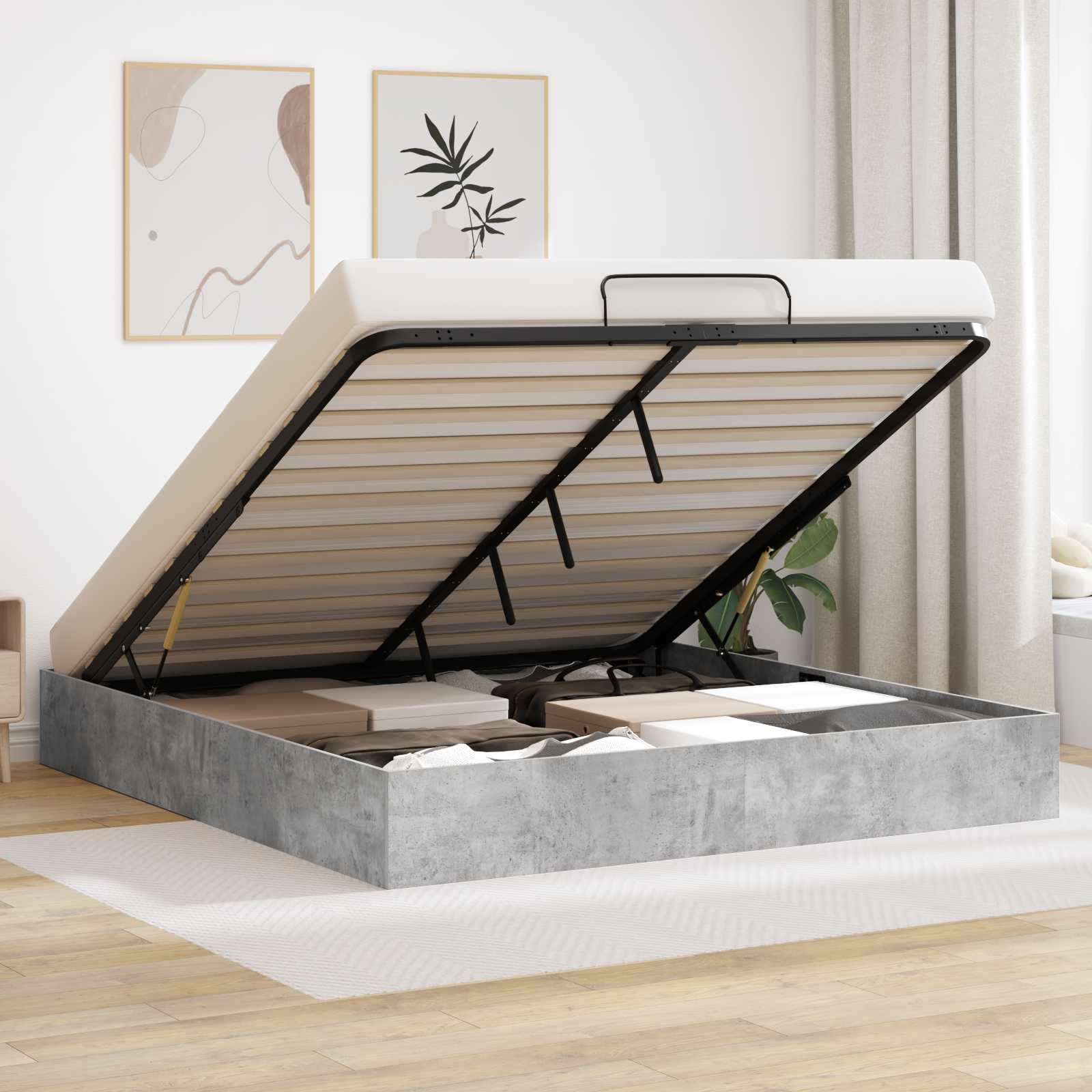 Ottomani voodiraam Betoon 193 x 120 x 25 cm Saepuruplaat