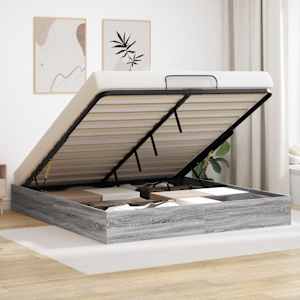 Ottomanska postelja Siva Sonoma 203 x 180 x 25 cm