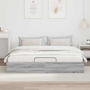 Ottoman postel Šedá Sonoma 203 x 180 x 25 cm Dřevěný materiál - obrázek 4