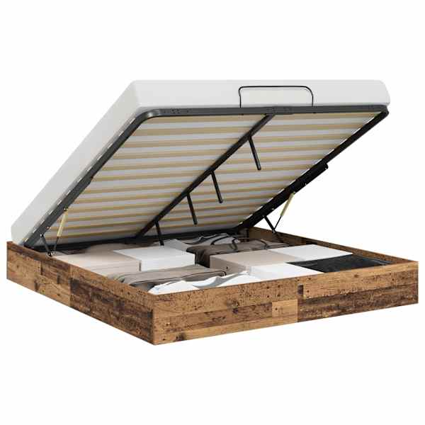 vidaXL Ottomani voodiraam Vana puit 203 x 180 x 25 cm T&ouml;&ouml;deldud puit