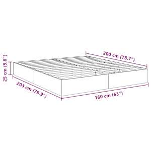 Ottoman postel Černý Dub 203 x 160 x 25 cm Dřevěný materiál - obrázek 11