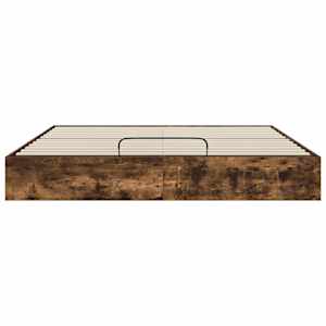 Ottoman postel Uzený Dub 203 x 160 x 25 cm Dřevěný materiál - obrázek 5
