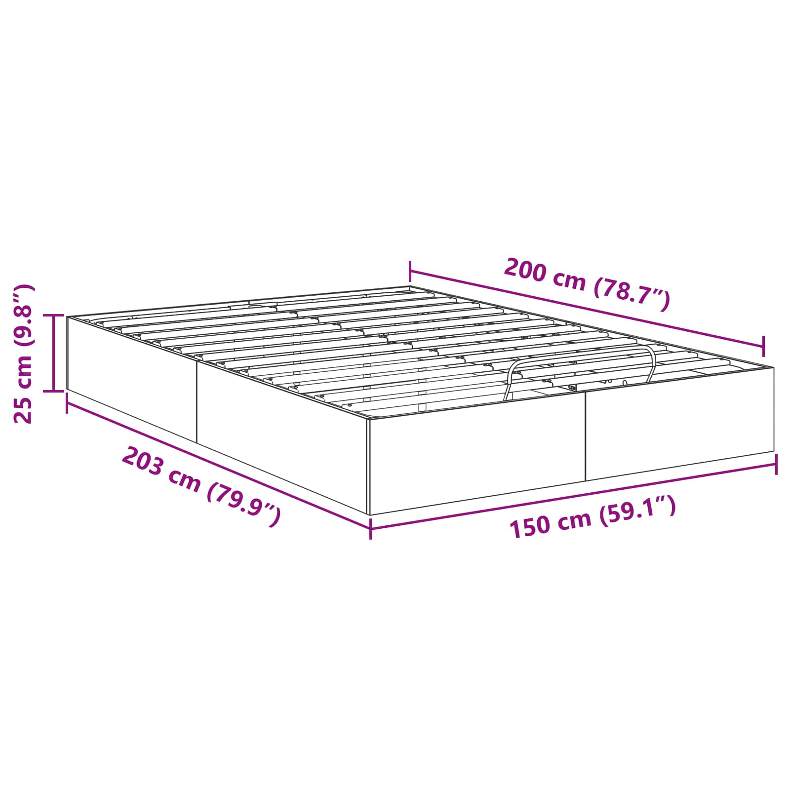 Ottoman postel Betonově Šedá 150 x 200 cm Dřevěný materiál - obrázek 11