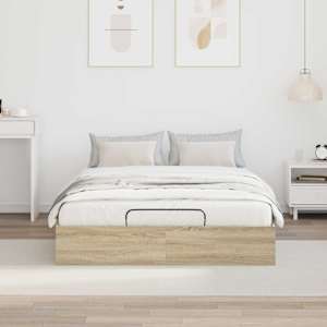Ottoman postel Sonoma dub 203 x 140 x 25 cm Dřevěný materiál - obrázek 4