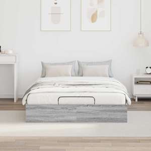 Ottoman postel Šedá Sonoma 203 x 140 x 25 cm Dřevěný materiál - obrázek 4