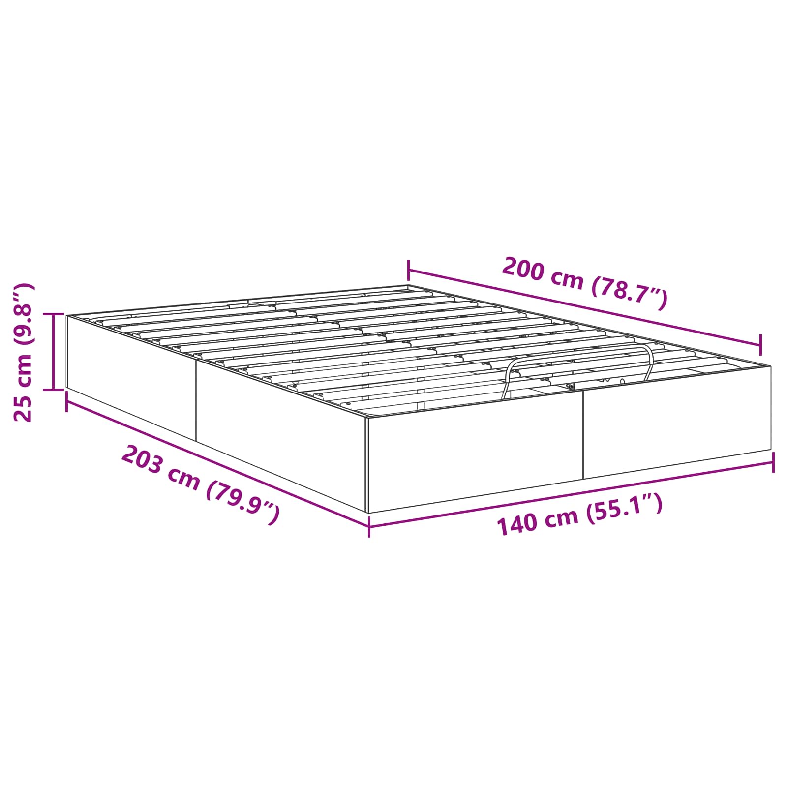 Ottoman postel Staré dřevo 203 x 140 x 25 cm Dřevěný materiál - obrázek 11