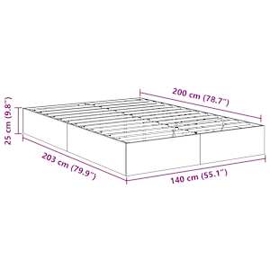 Ottoman postel Řemeslný Dub 140 x 200 cm Dřevěný materiál - obrázek 11