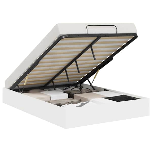 vidaXL Ottomani voodiraam Valge 203 x 120 x 25 cm T&ouml;&ouml;deldud puit