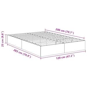 Ottoman postel Černý Dub 203 x 120 x 25 cm Dřevěný materiál - obrázek 11