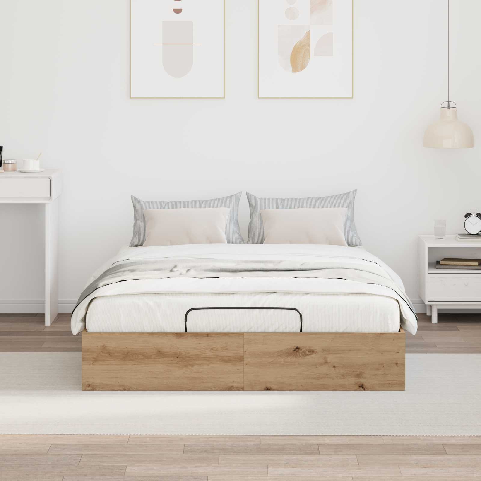 Ottoman postel Řemeslný Dub 120 x 200 cm Dřevěný materiál - obrázek 4
