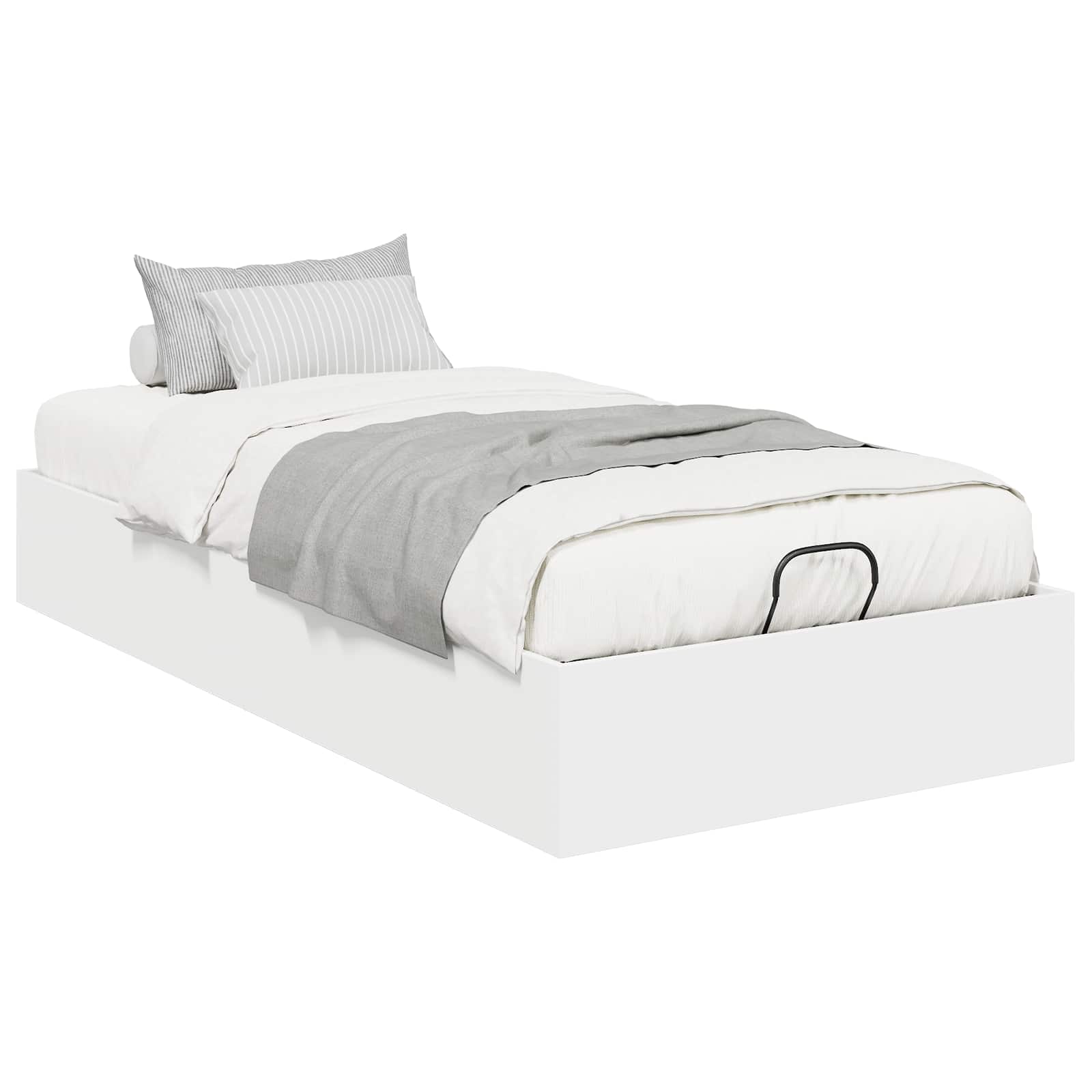 vidaXL Ottoman Bedframe Wit 100 x 200 cm Geconstrueerd hout, foto 2