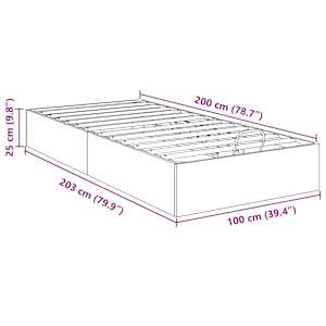 Ottoman postel Staré dřevo 203 x 100 x 25 cm Dřevěný materiál - obrázek 11
