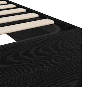 Ottoman postel Černý Dub 203 x 90 x 25 cm Dřevěný materiál - obrázek 8