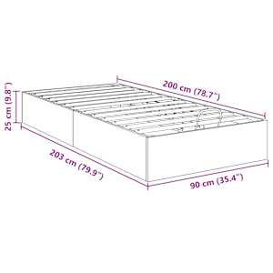 Ottoman postel Sonoma dub 203 x 90 x 25 cm Dřevěný materiál - obrázek 11