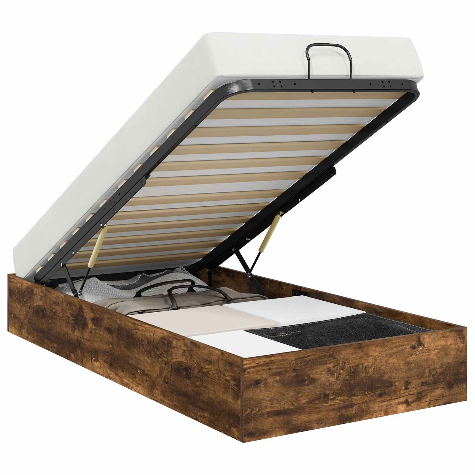 Thumbnail - vidaXL Ottoman Bettgestell Geräucherte Eiche 193 x 120 x 25 cm