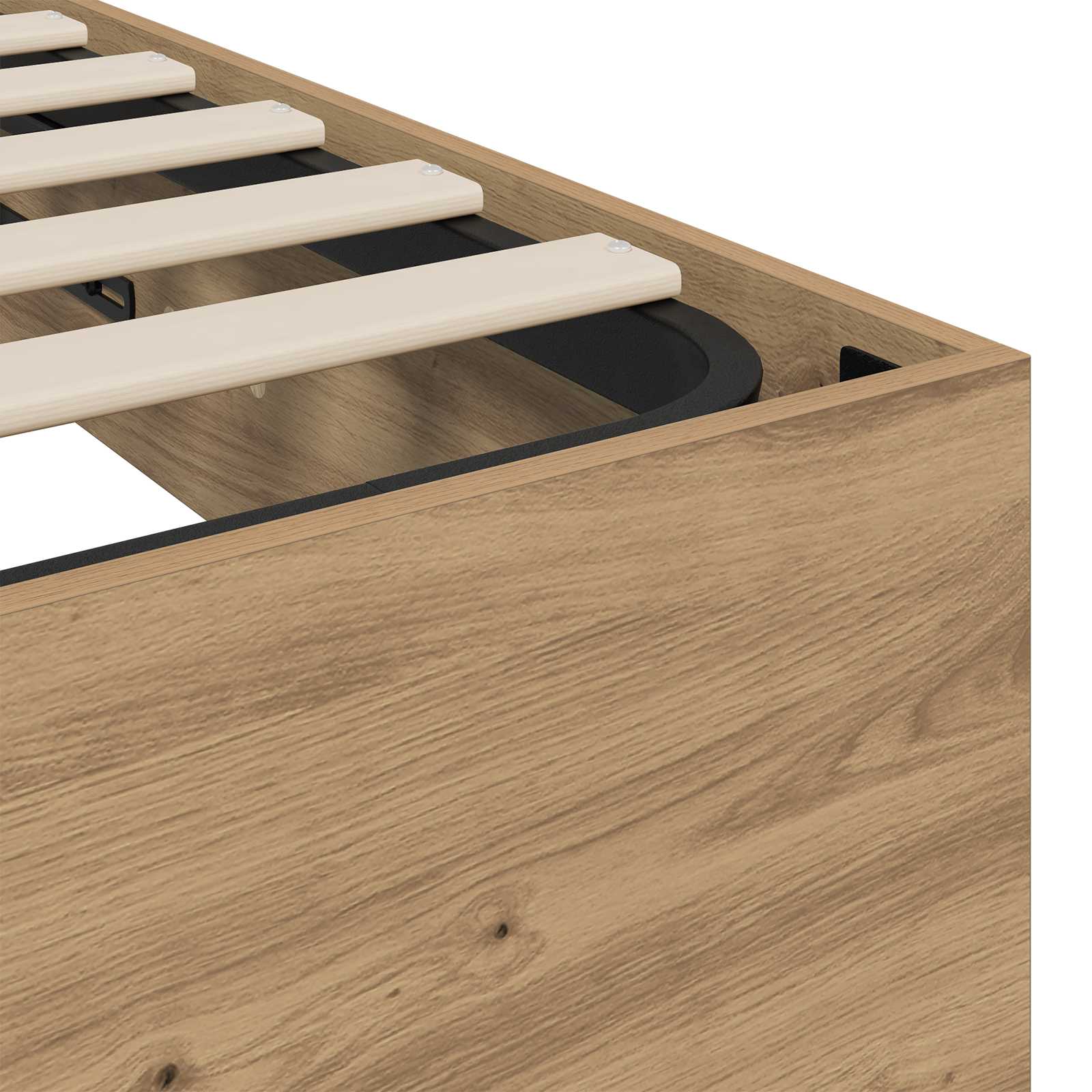 Ottomanska postelja Umetni hrast 90 x 200 cm Konstruiran les - slika 8