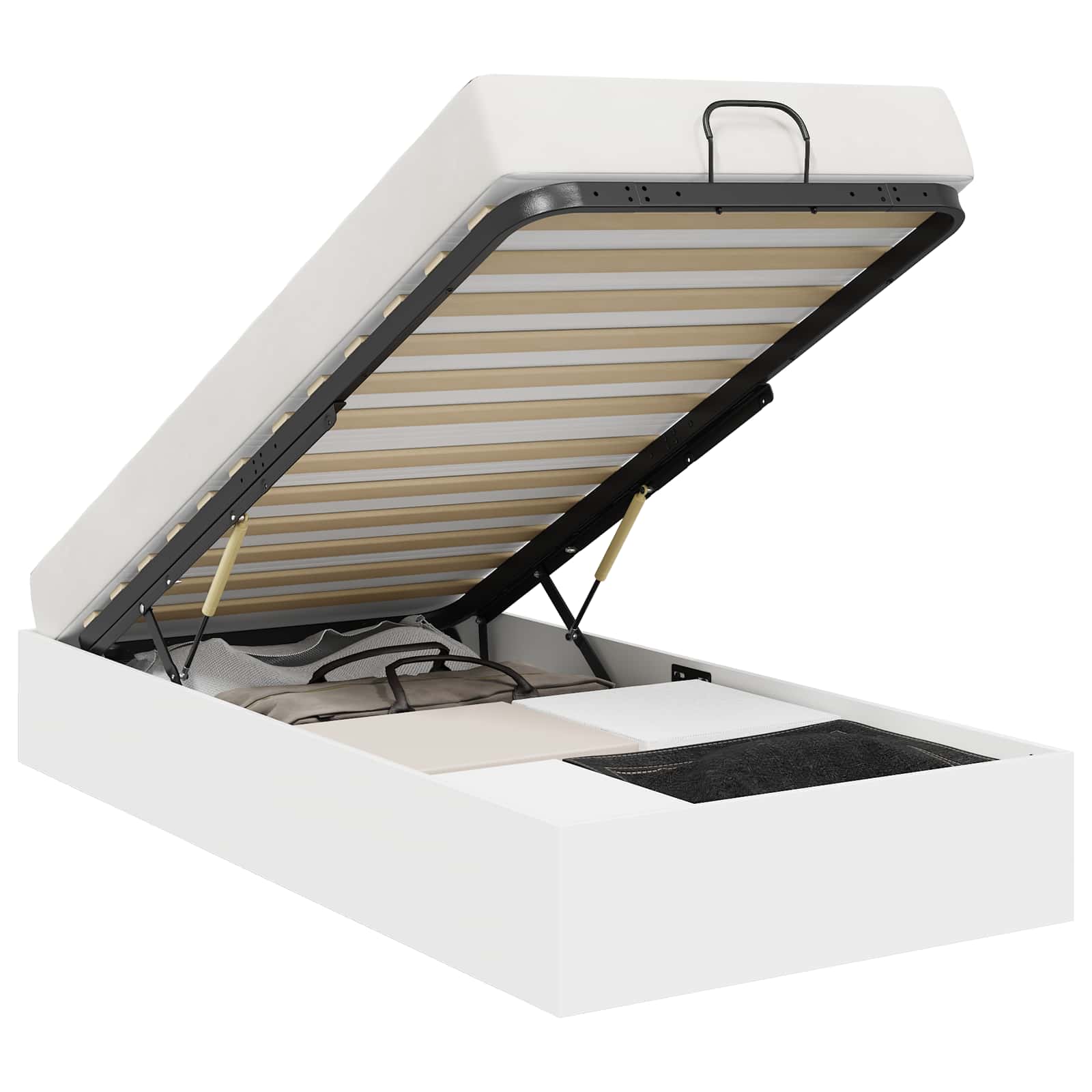 Ottomanska postelja Bela 80,5 x 200 cm Konstruiran les - slika 3