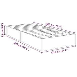 Ottoman postel Šedá Sonoma 80,5 x 200 cm Dřevěný materiál - obrázek 11