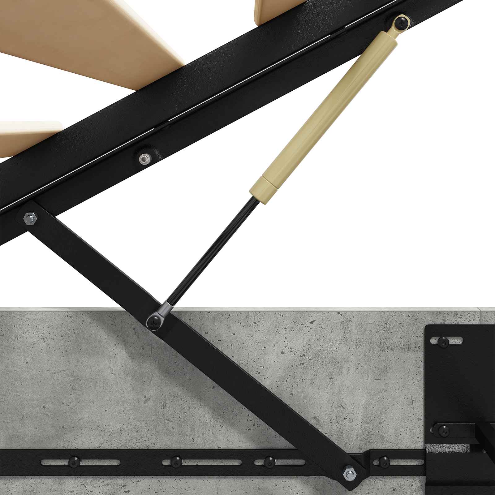 Ottoman Sängyn Runko Betoni Harmaa 140 x 200 cm Käsitelty puu - Image 9