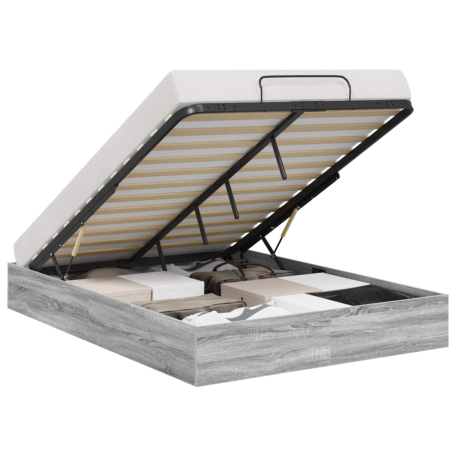 Thumbnail - vidaXL Ottoman Bettgestell Graues Sonoma 193 x 135 x 25 cm