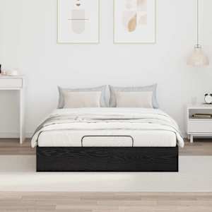 Ottoman postel Černý Dub 193 x 120 x 25 cm Dřevěný materiál - obrázek 4