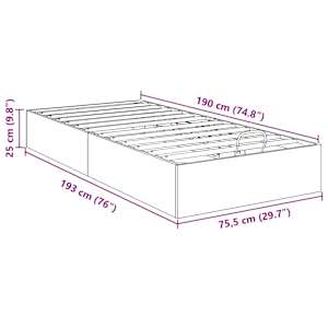 Ottoman postel Sonoma dub 75,5 x 190 cm Dřevěný materiál - obrázek 11