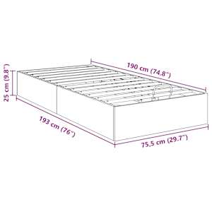 Ottoman postel Uzený Dub 75,5 x 190 cm Dřevěný materiál - obrázek 11