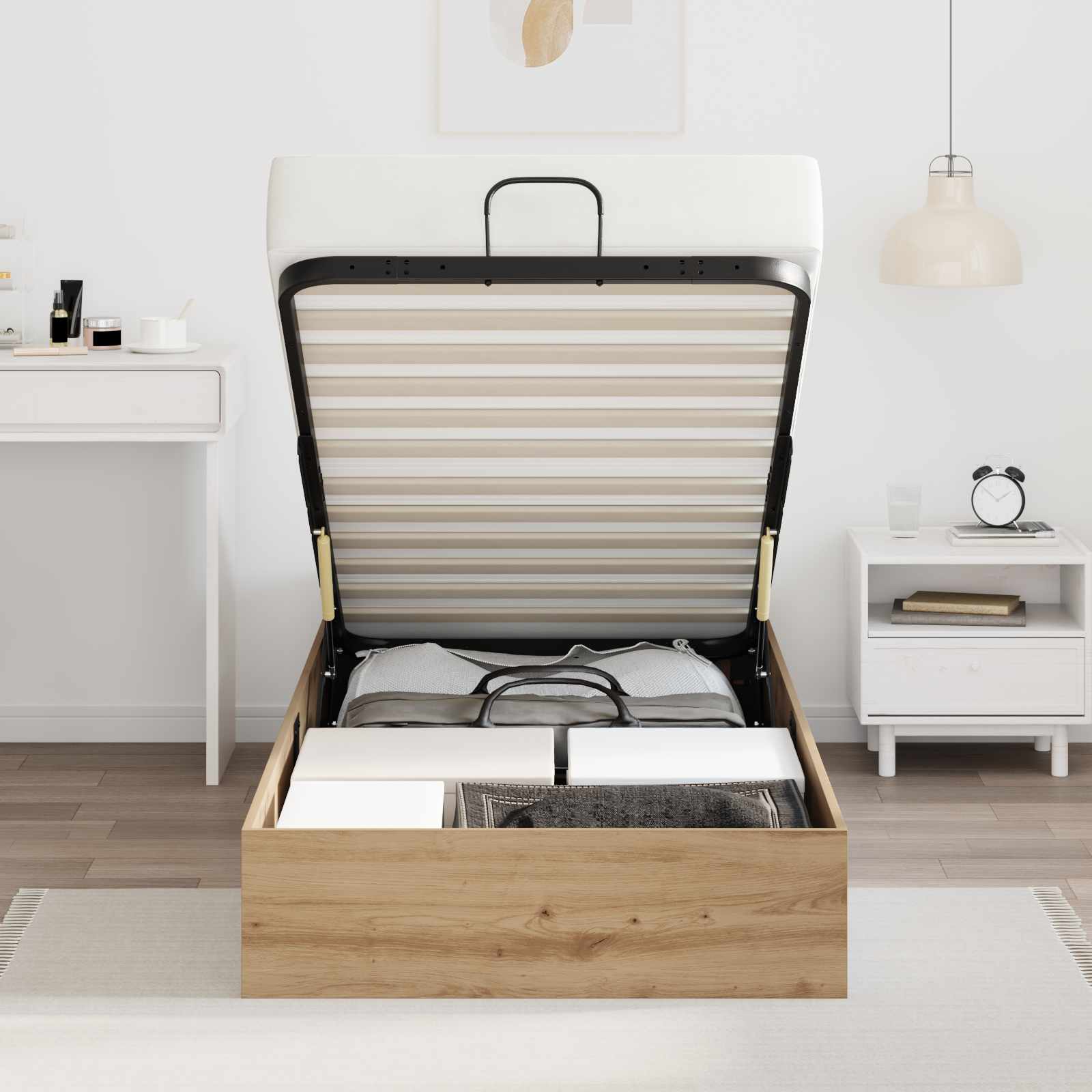 vidaXL Ottoman Bettgestell Artisan-Eiche 193 x 75,5 x 25 cm – Bild 4