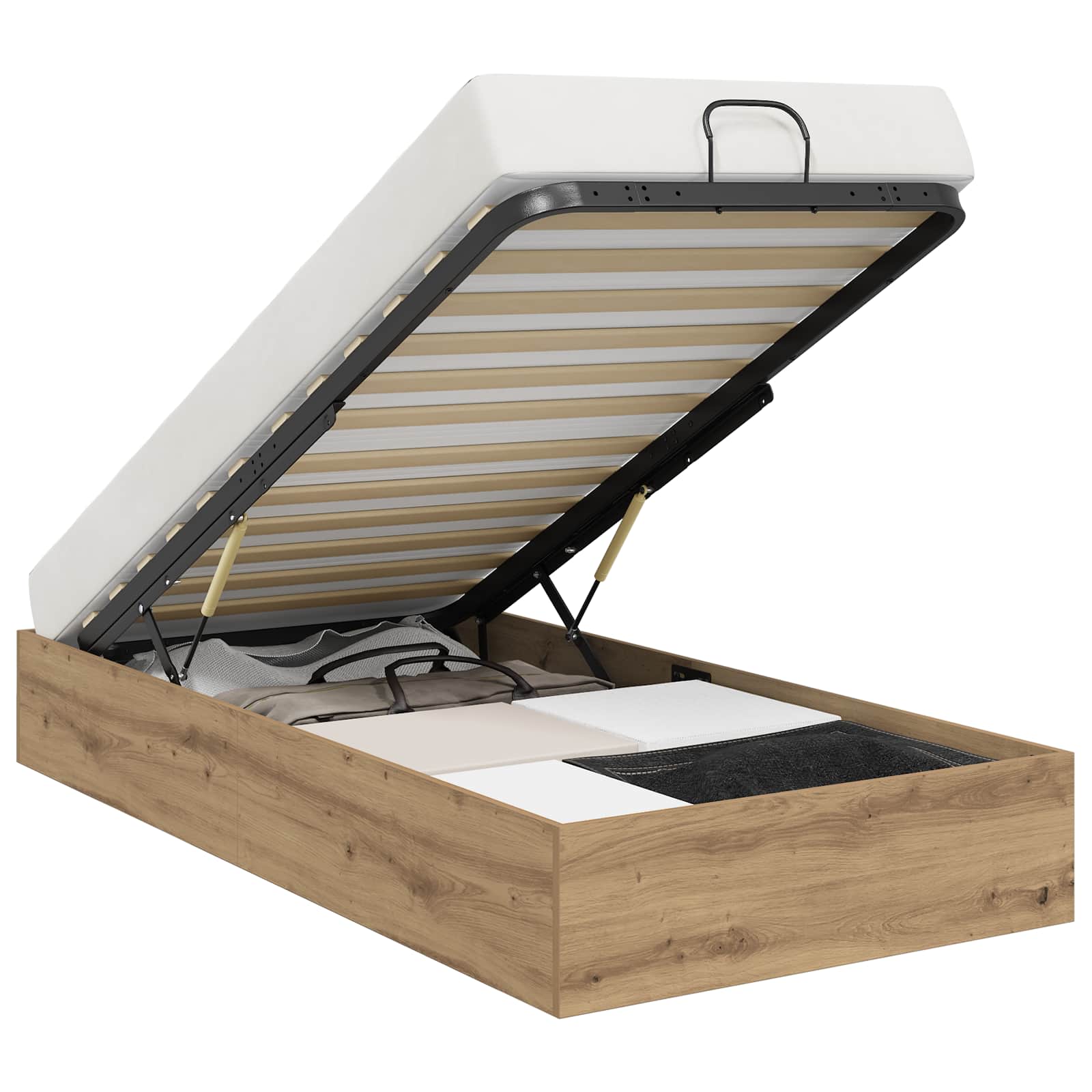 vidaXL Ottoman Bettgestell Artisan-Eiche 193 x 75,5 x 25 cm – Bild 3