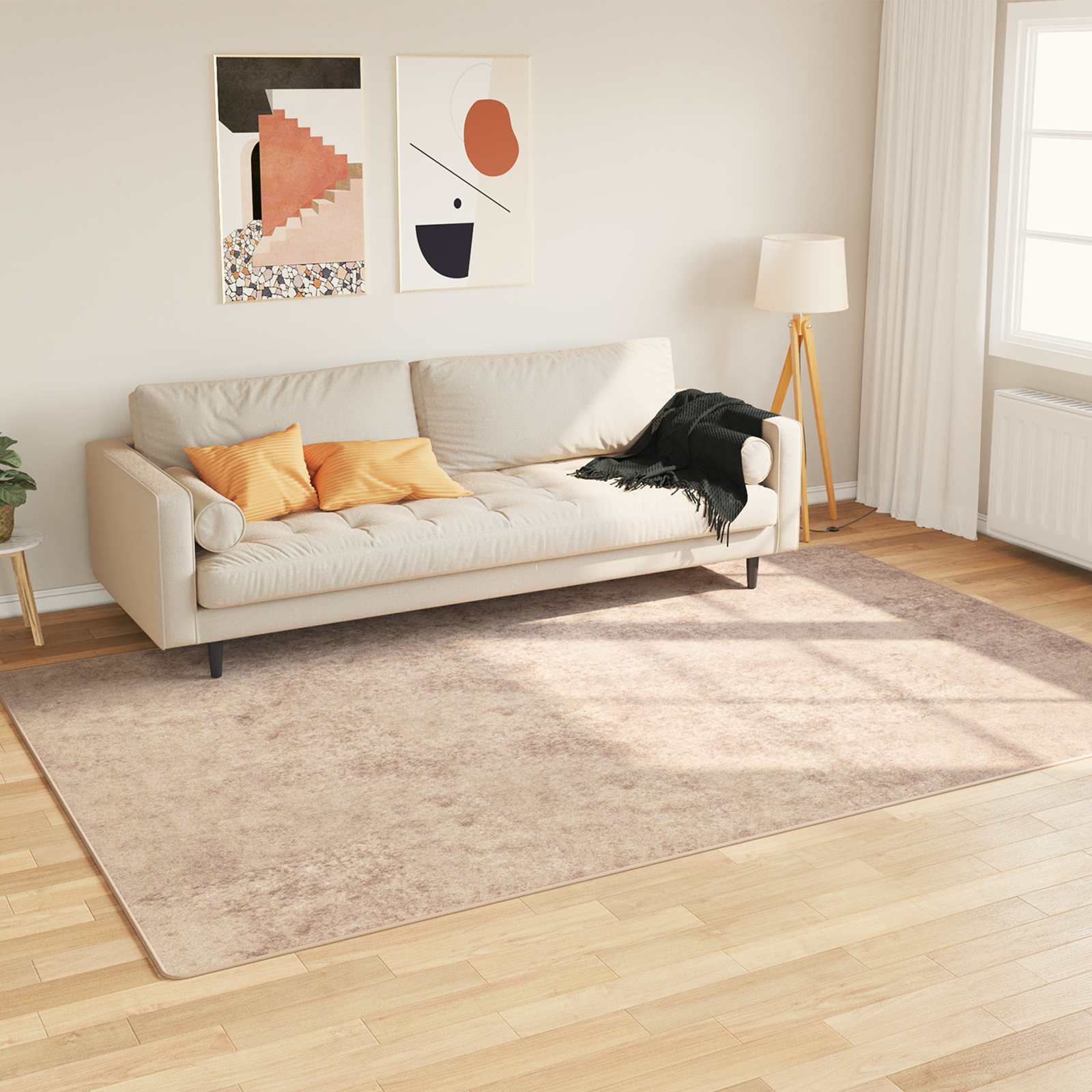Vloerkleedloper MARSA Beige 190 x 300 cm Polyester en PVC image 1