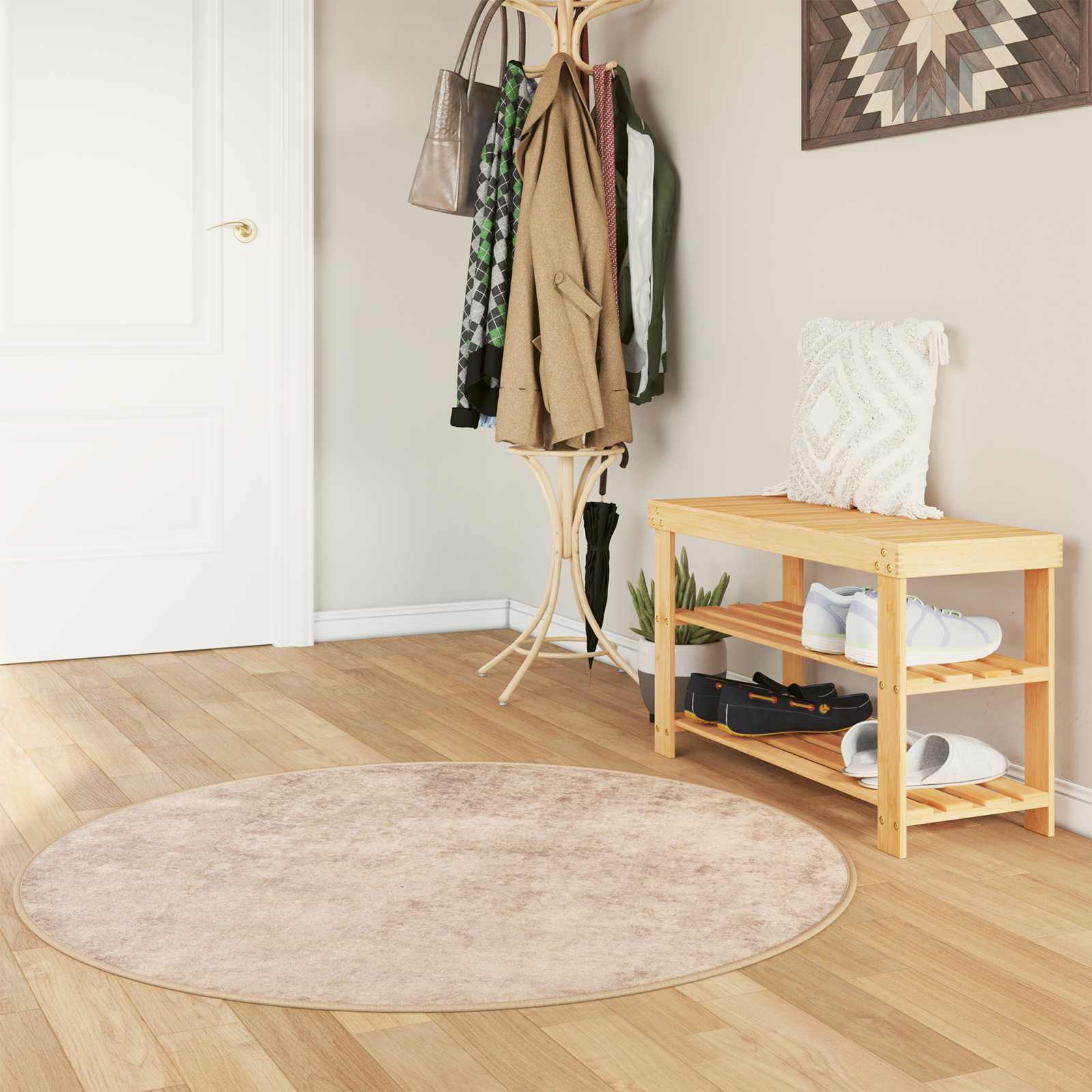 Vloerkleedloper MARSA Beige 120 x 120 cm Polyester en PVC image 1