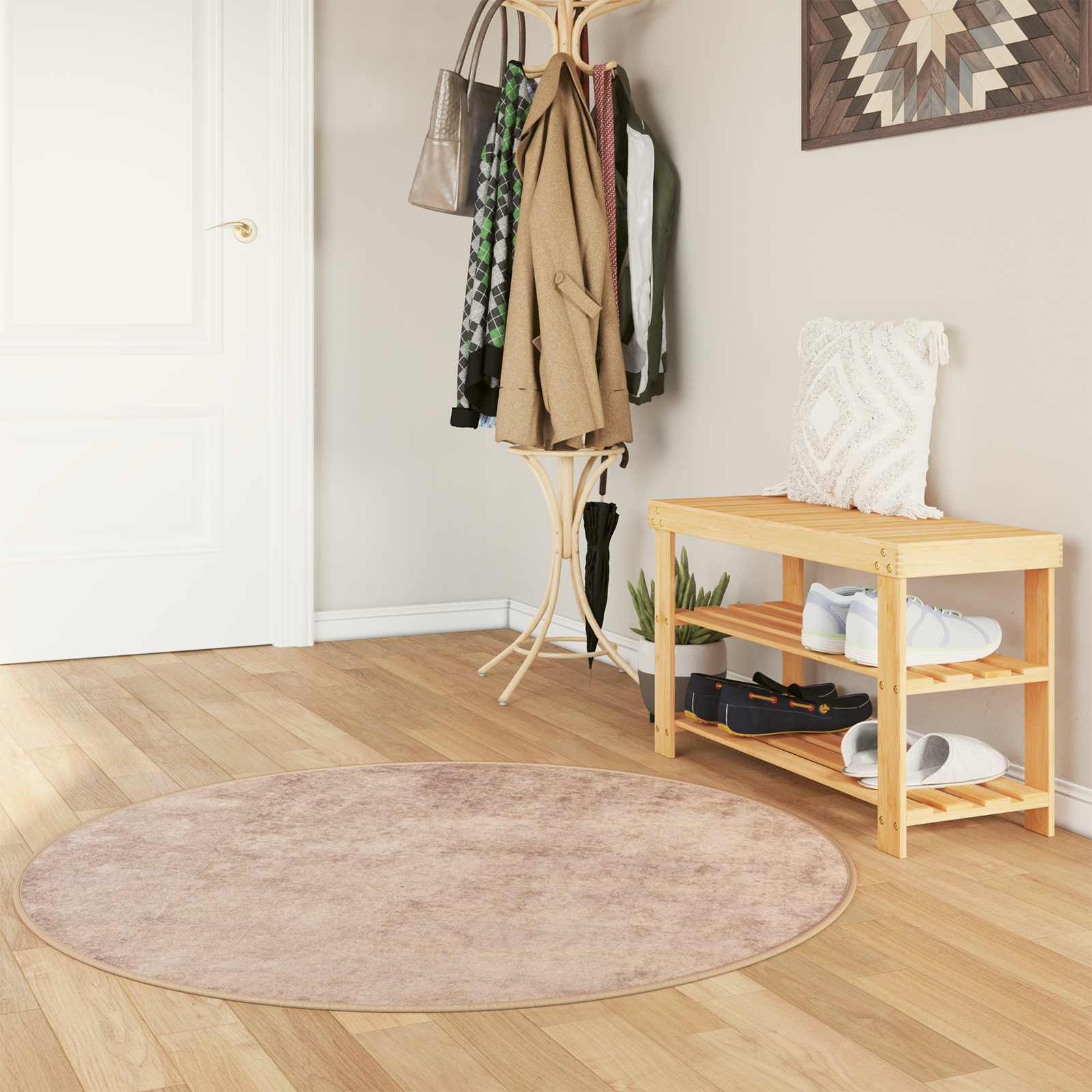vidaXL Covor Runner MARSA Nisipiu 120 x 120 cm Poliester și PVC