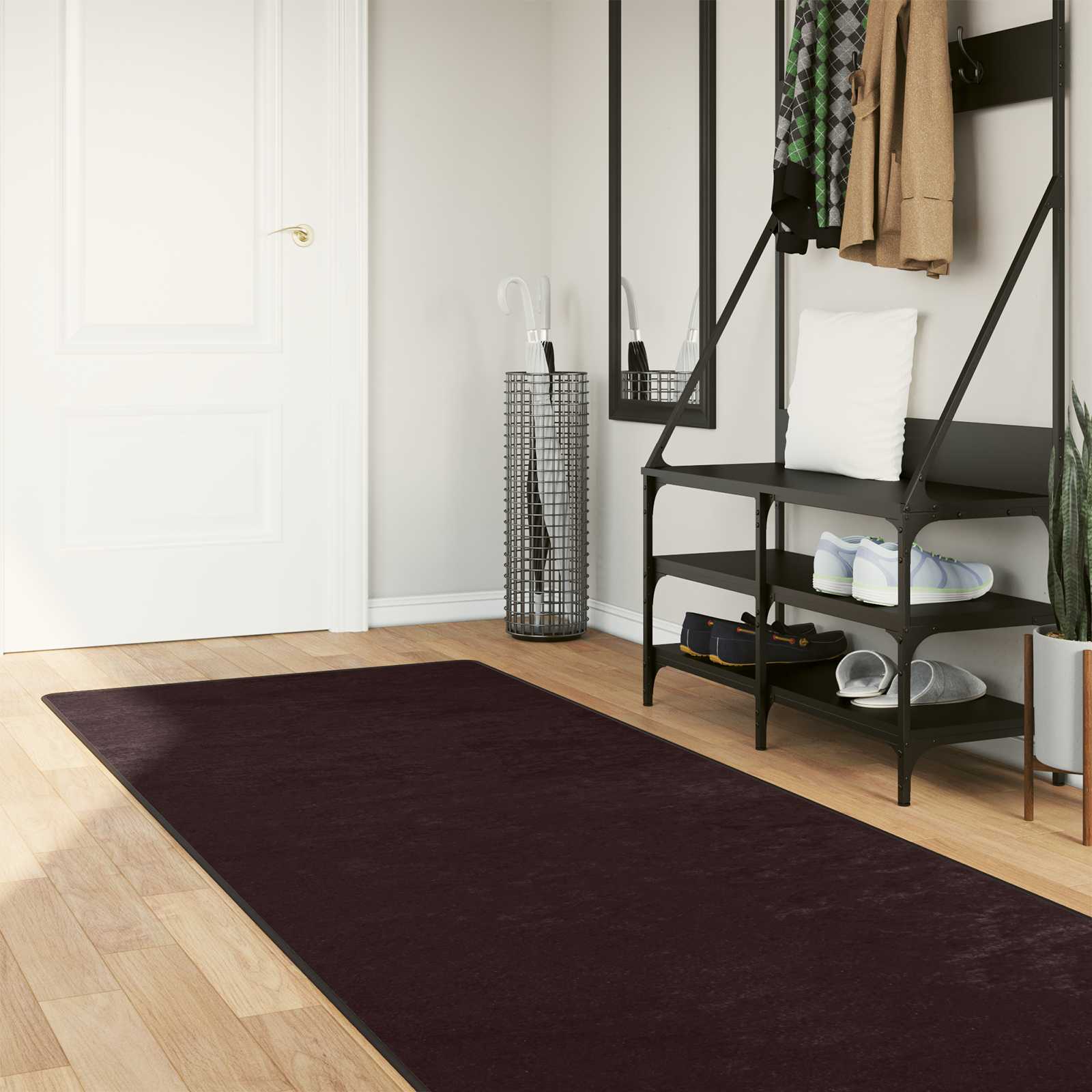 vidaXL Covor Runner MARSA Antracit 100 x 400 cm Poliester și PVC