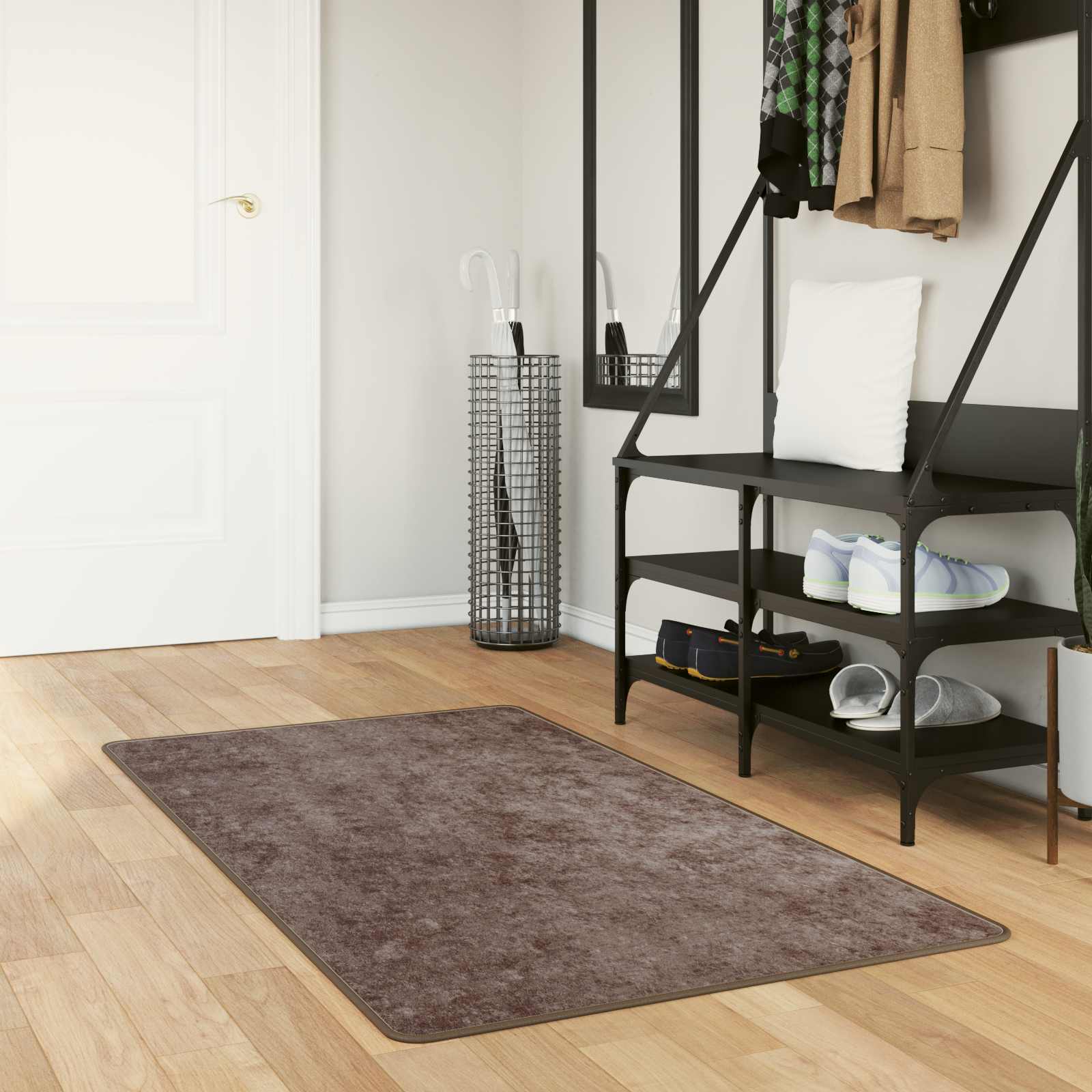 vidaXL Covor Runner MARSA Gri 100 x 200 cm Poliester și PVC