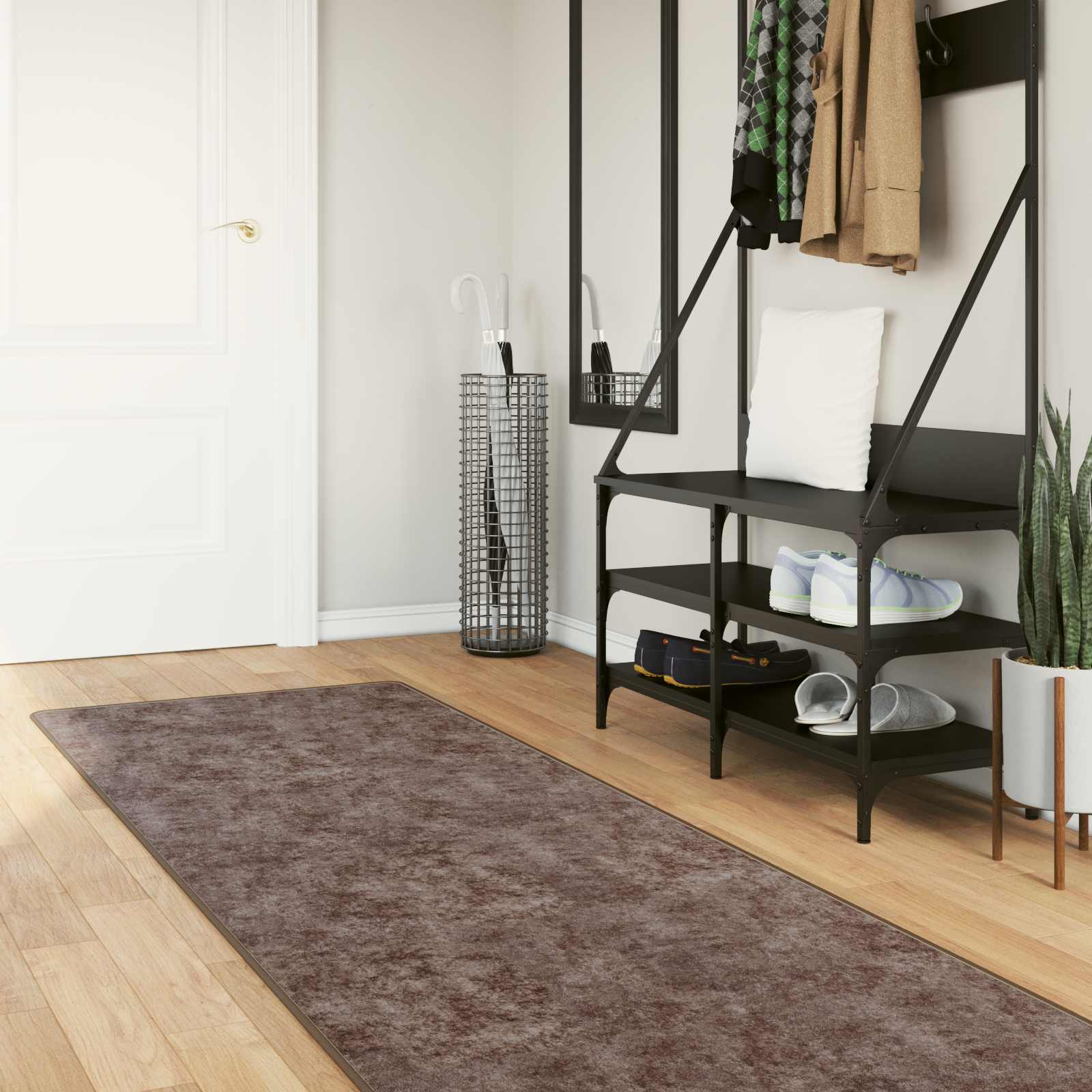 vidaXL Covor Runner MARSA Gri 100 x 350 cm Poliester și PVC