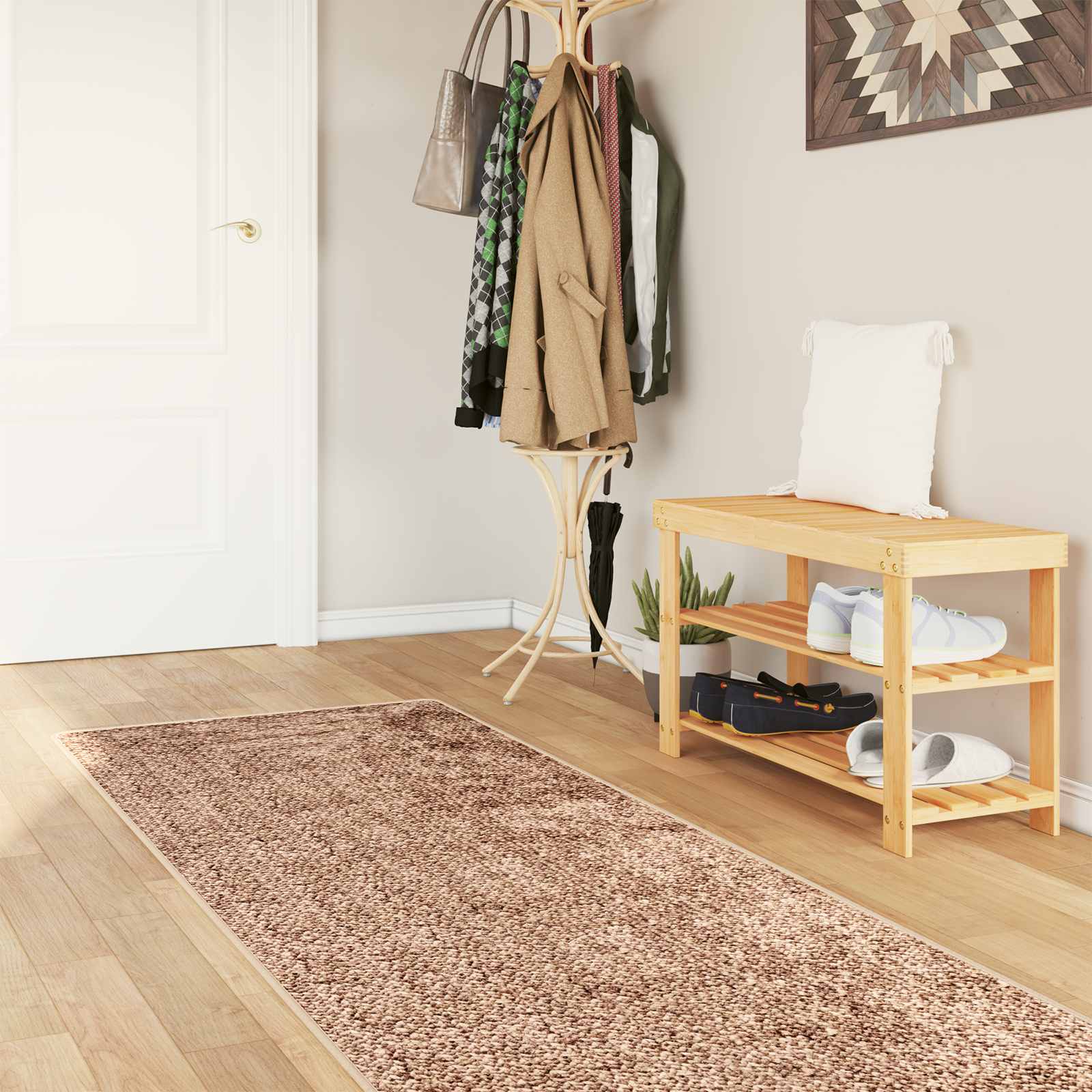 vidaXL Covor Runner MARSA Galben 80 x 450 cm Poliester și PVC