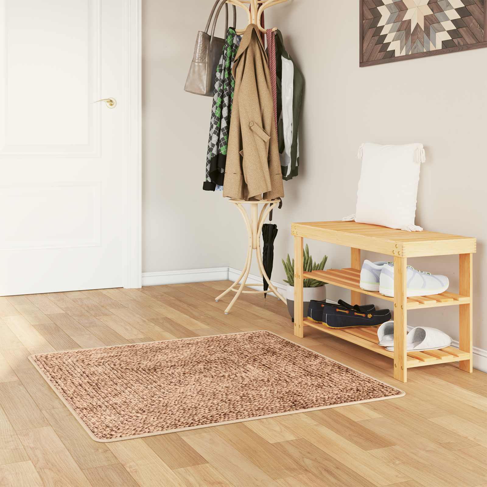 Vloerkleedloper MARSA Geel 100 x 100 cm Polyester en PVC image 1