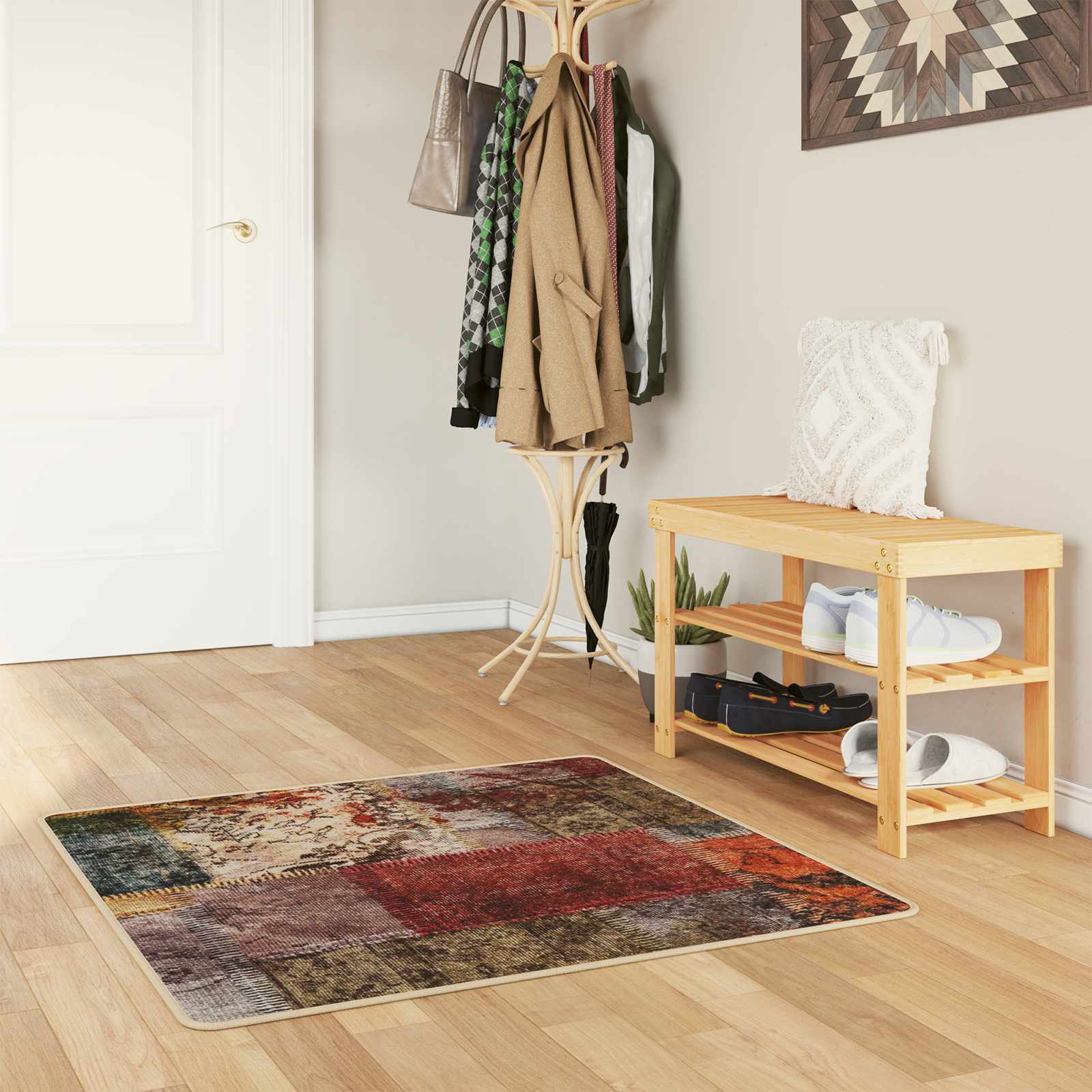 vidaXL Covor Runner MARSA Multicolour 100 x 100 cm Poliester și PVC