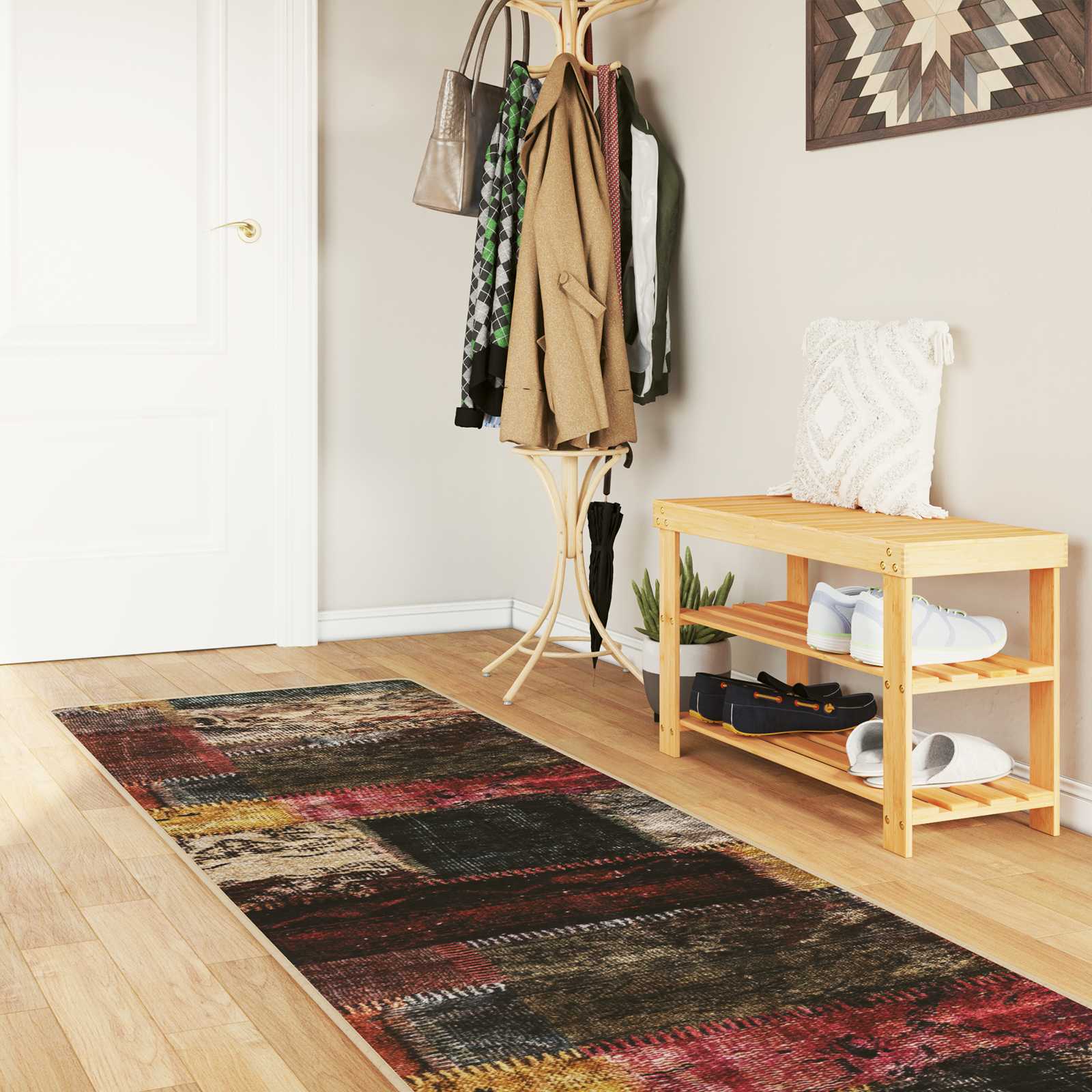 vidaXL Covor Runner MARSA Multicolour 100 x 400 cm Poliester și PVC