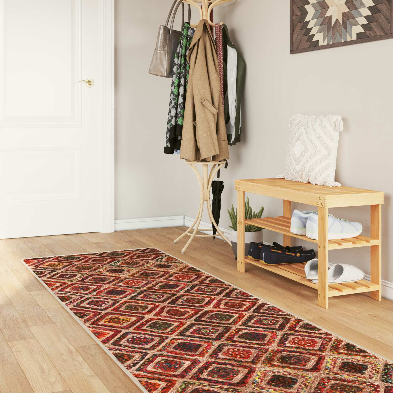vidaXL Covor Runner MARSA Multicolour 100 x 350 cm Poliester și PVC