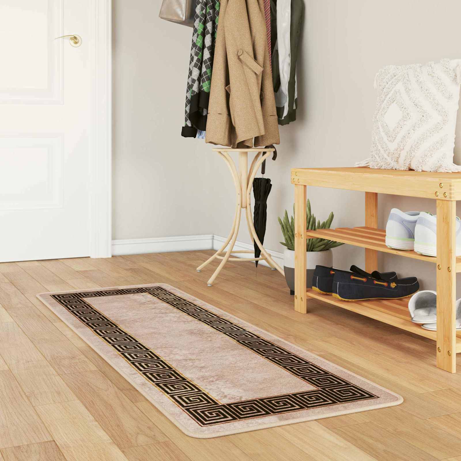 vidaXL Covor Runner MARSA Negru 50 x 200 cm Poliester și PVC