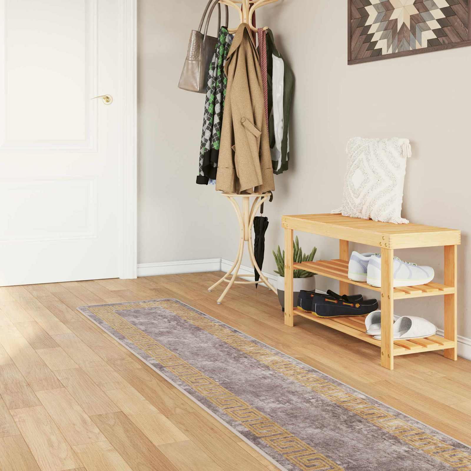 vidaXL Covor Runner MARSA Gri 50 x 300 cm Poliester și PVC